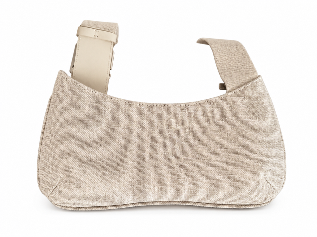 Jacquemus Le Bisou Gros Grain Shoulder Bag – Ecru Textured Canvas