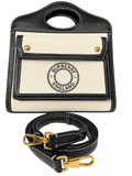 Burberry Two-Tone Mini Pocket Bag – White Canvas & Black Calfskin