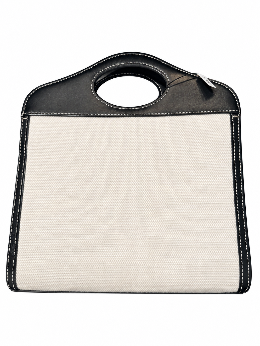 Burberry Two-Tone Mini Pocket Bag – White Canvas & Black Calfskin