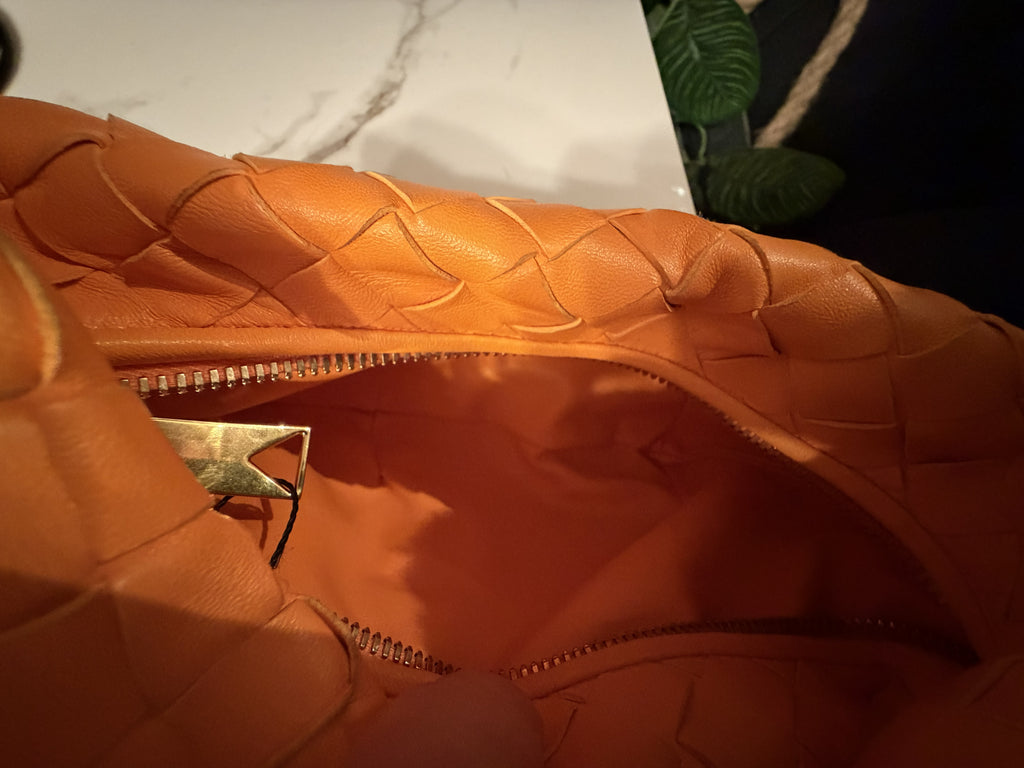Bottega Veneta Mini Jodie Intrecciato Tangerine / Orange
